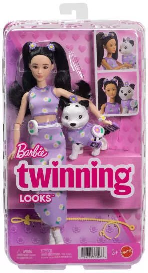 Barbie Jednakowa stylizacja Lalka i piesek Kwiatki - tantis.pl