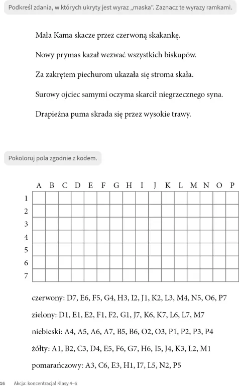 Akcja: koncentracja! Ćw. SP 4-6 - tantis.pl