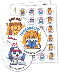 Naklejki motywacyjne - Szkolne zwierzątka