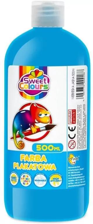 Farba plakatowa jasnoniebieska 500ml - tantis.pl