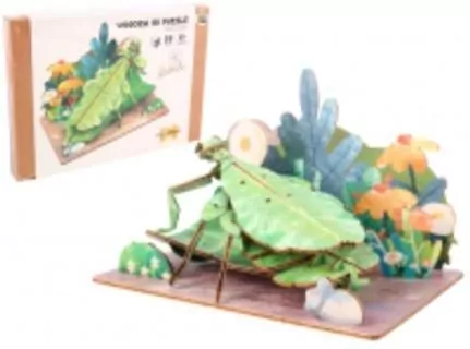 Puzzle 3D drewniane liściec w otoczeniu natury