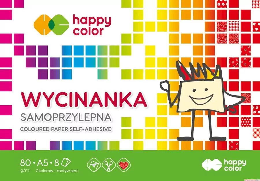 Happy Color. Papier kolorowy A5 samoprzylepny, 10 sztuk - tantis.pl