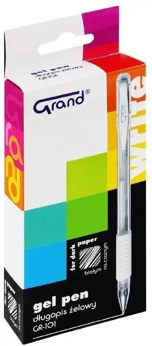 Długopis żelowy 0.5mm. Biały - tantis.pl