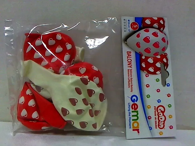Balony Gemar serduszka czerwone/ białe 30cm - tantis.pl