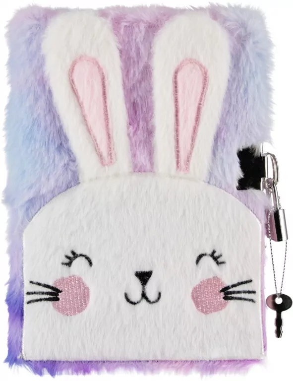 Pamiętnik pluszowy Królik długopis + słuchawki mix - tantis.pl