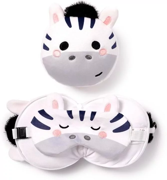 Poduszka podróżna i maska na oczy Zebra - tantis.pl