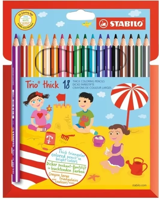 Kredki drewniane, 18 kolorów - tantis.pl