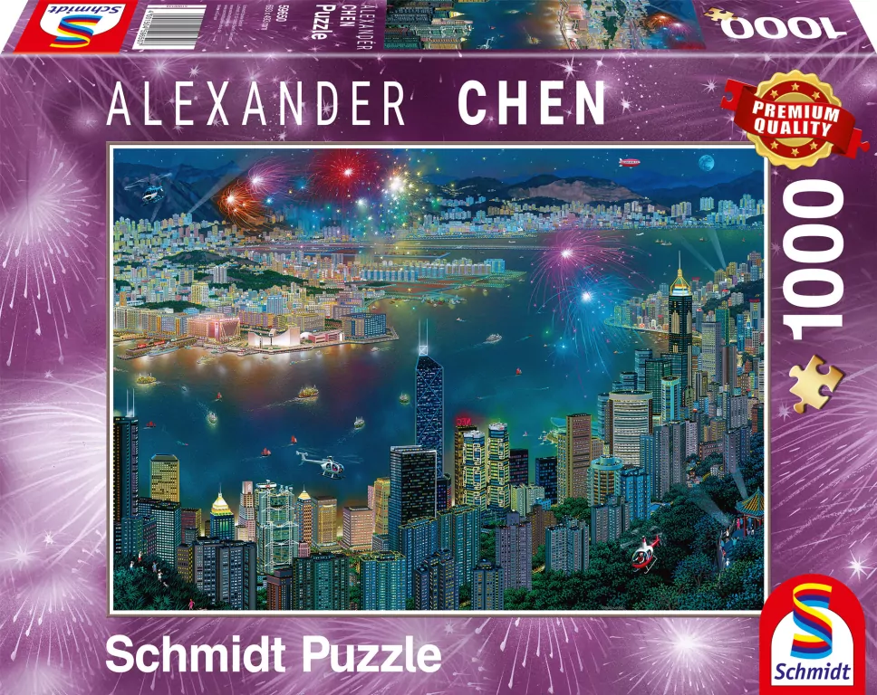 Puzzle 1000. Fajerwerki nad Hongkongiem - tantis.pl