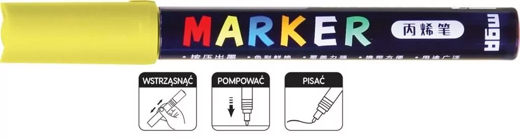 Marker akrylowy 1-2mm żółty neon  M&G - tantis.pl