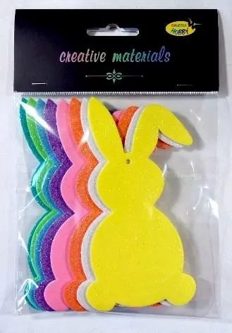 Zajaczki z pianki brokatowej 13cm mix kol - tantis.pl