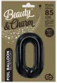 Balon foliowy B&C cyfra 0 matowa czarna 85cm - tantis.pl