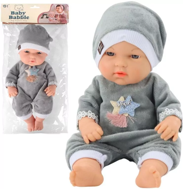 Lalka bobas 30cm w szarej piżamce - tantis.pl