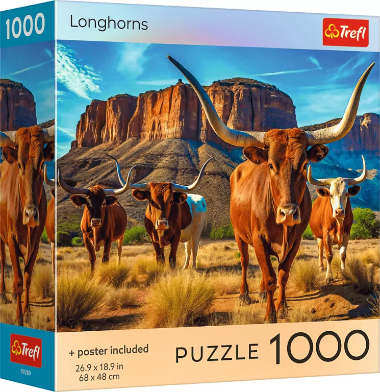 Puzzle 1000 USA Collection: Longhorns TREFL - tantis.pl