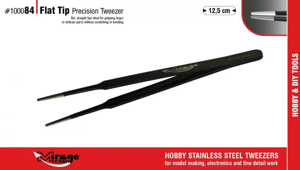 Pęseta z płaskimi końcówkami 12,5cm - tantis.pl