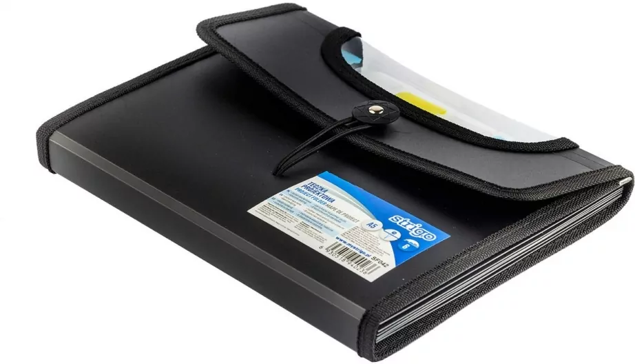 Teczka A5 z przekładkami. V-file czarna - tantis.pl