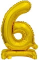 Balon foliowy B&C Cyfra stojaca "6" złota 38cm - tantis.pl