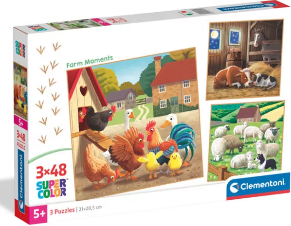 Puzzle 3 x 48 Super Color Farm Moments - tantis.pl
