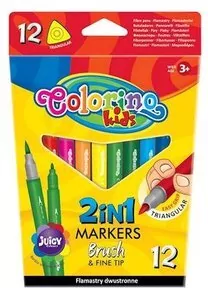 Flamastry pędzelkowe dwustronne. Colorino kids. 12 kolorów - tantis.pl