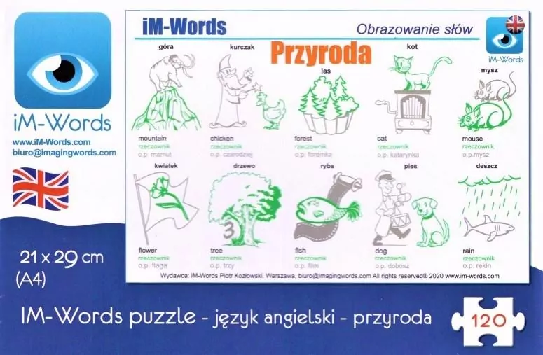 iM-Words. Puzzle 96. Angielski - Przyroda - tantis.pl