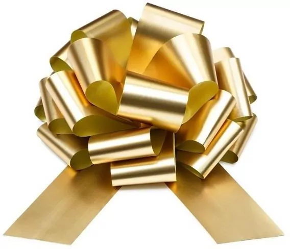 Kokarda dekoracyjna DIY jasny złoty 30cm - tantis.pl