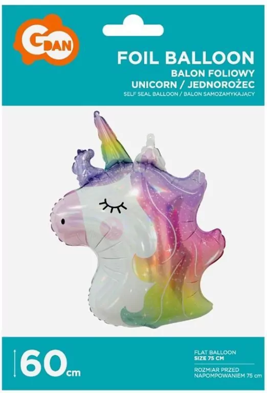 Balon foliowy jednorożec 60cm - tantis.pl