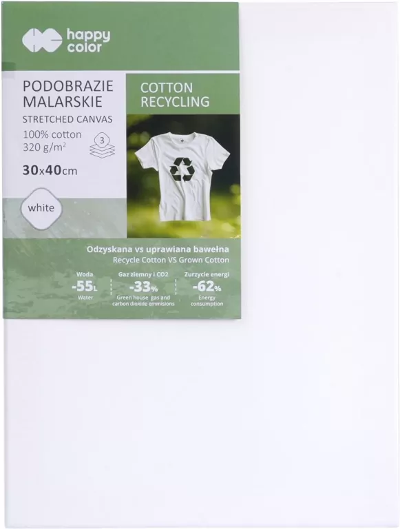 Podobrazie malarskie bawełna z recyclingu 30X40cm Happy Color - tantis.pl