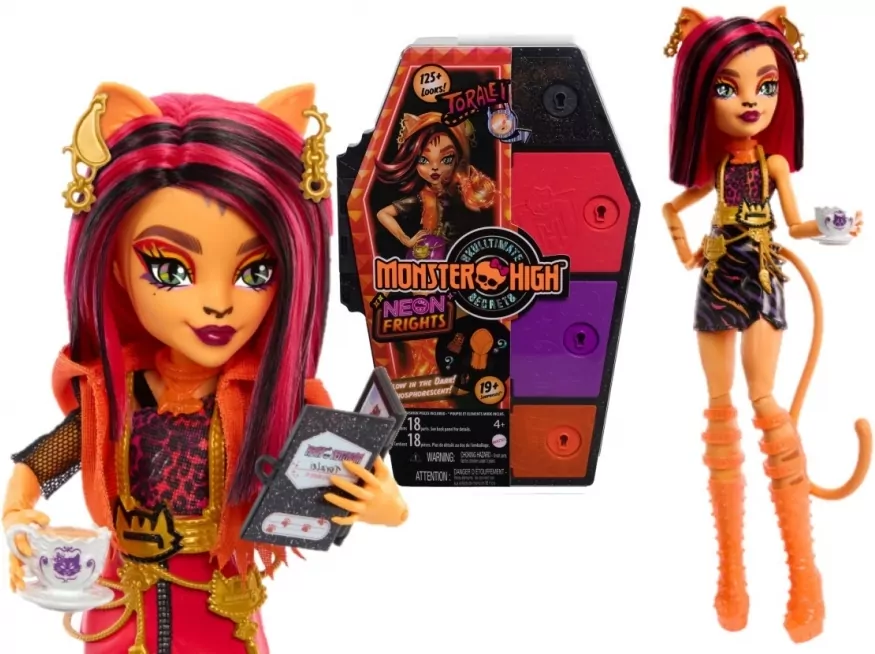 Straszy sekrety Toralei Stripe neon Monster High - tantis.pl