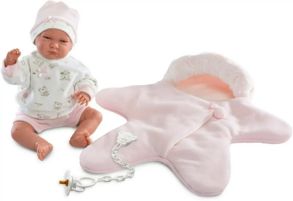 Lalka bobas w różowym kombinezonie - tantis.pl