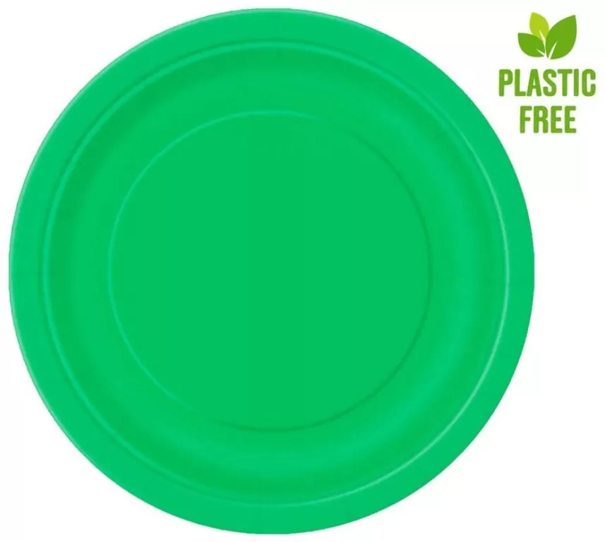 Talerzyki papierowe zielone 23cm - tantis.pl