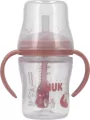 NUK. Butelka do nauki picia ze słomką. 150 ml. Miś - tantis.pl