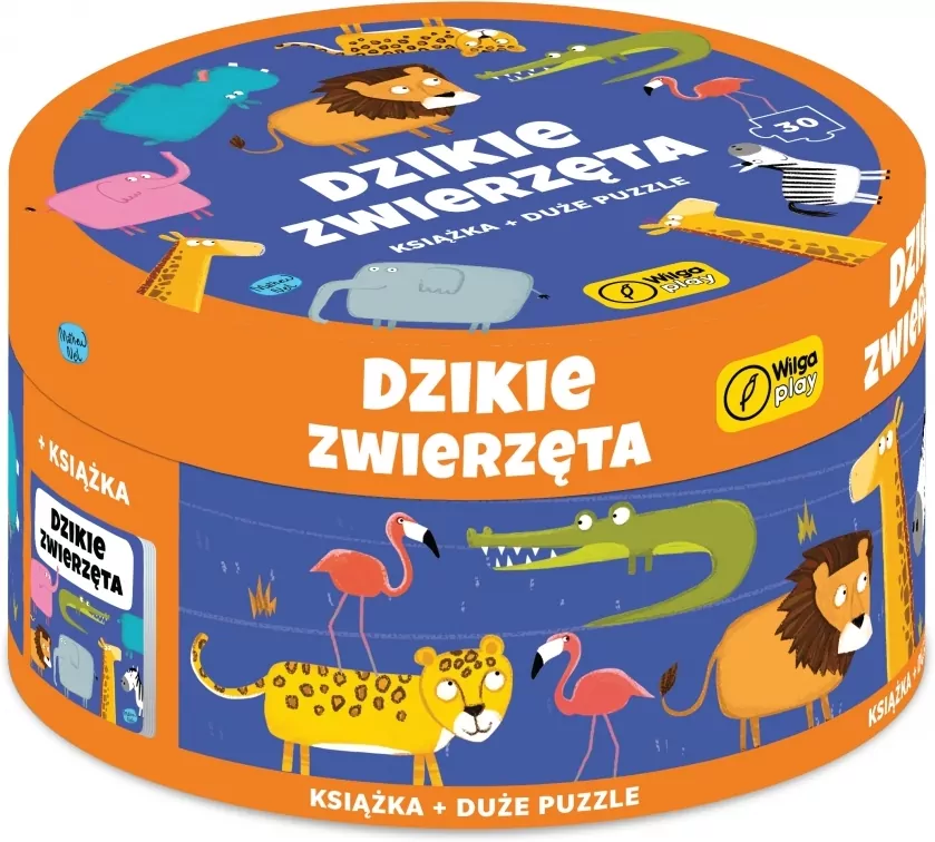 Dzikie zwierzęta książka z puzzlami w pudełku - tantis.pl