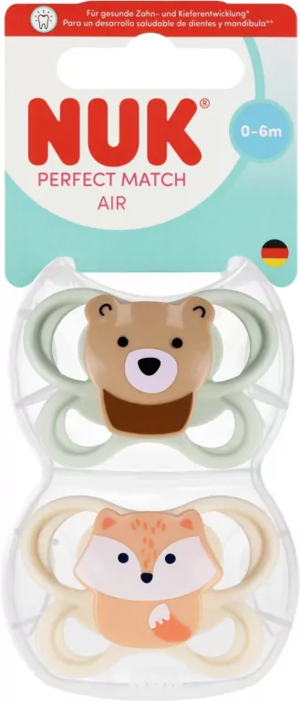 NUK. Air. Smoczek. 0-6 miesięcy. Miś. Żabka - tantis.pl