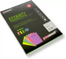 Etykiety samoprzylepne A4 fluo czerwone 100ark