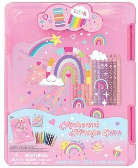 Teczka z klipsem + kredki Tęcza - tantis.pl