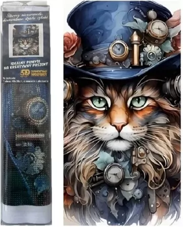 Diamentowa Mozaika Kot Steampunkowy NO-2000328 - tantis.pl