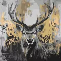 Malowanie po numerach - Złoty jeleń metal 40x40cm - tantis.pl