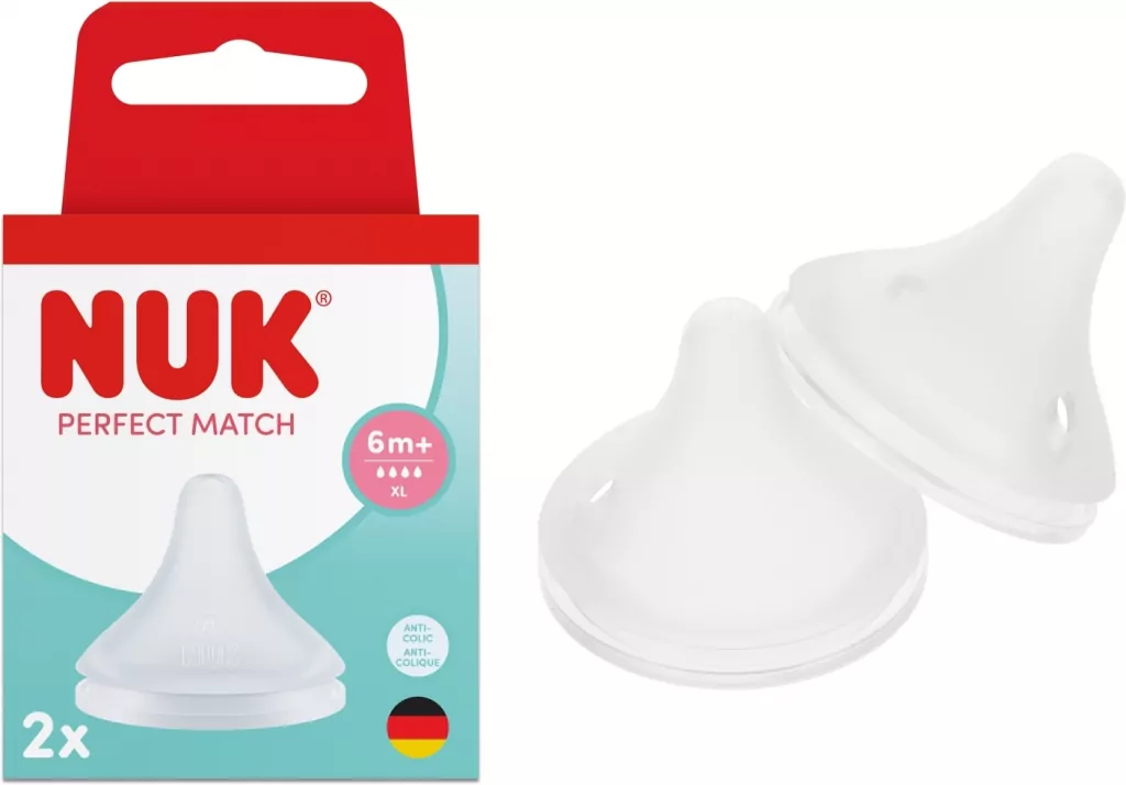 NUK. Smoczki do butelki silikonowe. 2 sztuki. Rozmiar XL. - tantis.pl
