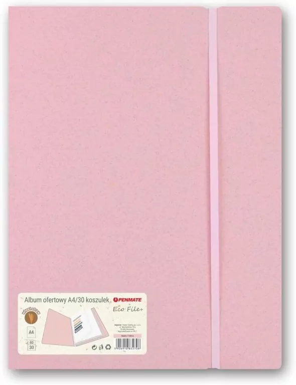 Album ofertowy A4 30 koszulek różowy PENMATE - tantis.pl