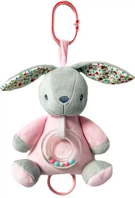 Pozytywka 18cm. Króliczek różowy - tantis.pl