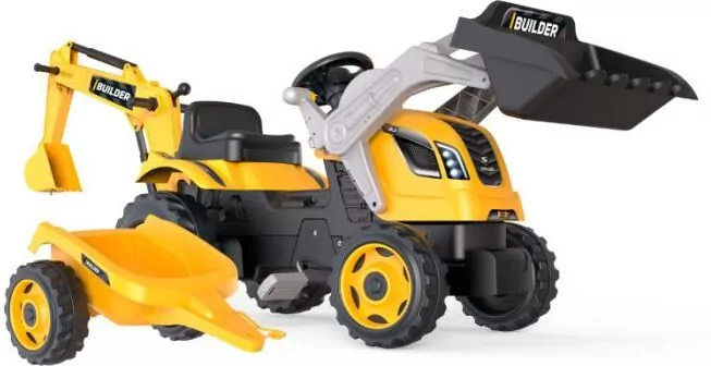 Traktor na pedały, Max przyczepa, łyżka, koparka Smoby - tantis.pl