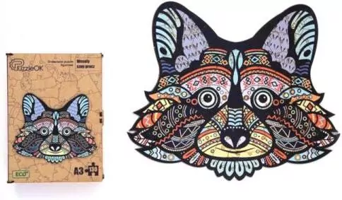Puzzle drewniane eko 130. Wesoły szop pracz - tantis.pl
