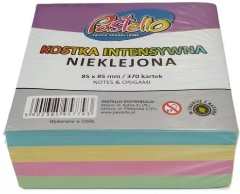 Kostka nieklejona 85x85mm 370 kartek kolorowa