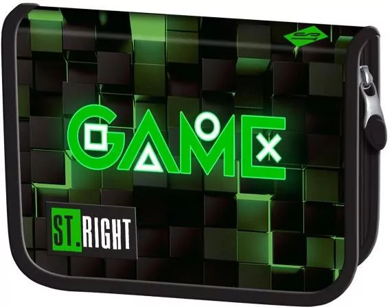 Piórnik dwuklapkowy bez wyposażenia Green Game - tantis.pl