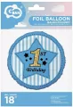 Balon foliowy 1St Birthday, niebieski 45 cm - tantis.pl