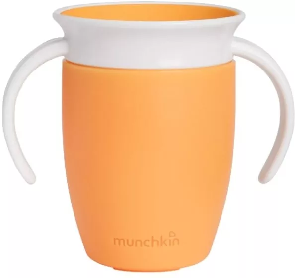 Kubek treningowy z uchwytami Munchkin Miracle 360 ? 207ml pomarańczowy - tantis.pl