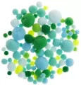 Pompony odcienie zielone i niebieskie 20g - tantis.pl