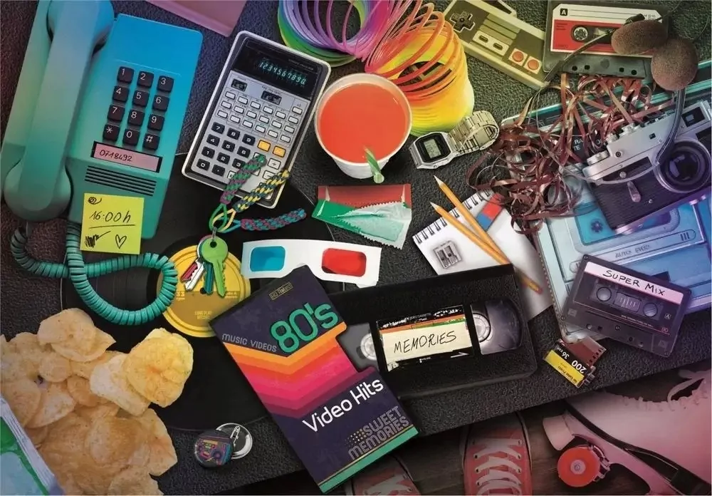 Clementoni. Puzzle 1000. Nostalgia 80's - tantis.pl