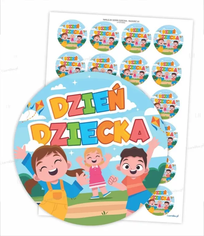 Naklejki Dzień Dziecka - Radość 40mm 24szt - tantis.pl