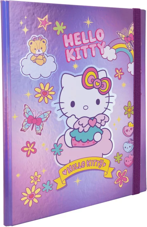 Teczka przestrzenna tekturowa z gumką A4 Hello Kitty pink wzór 2 - tantis.pl