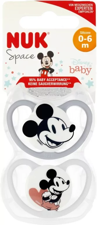 NUK. Space. Smoczki. 0-6 miesięcy. Myszka Miki - tantis.pl